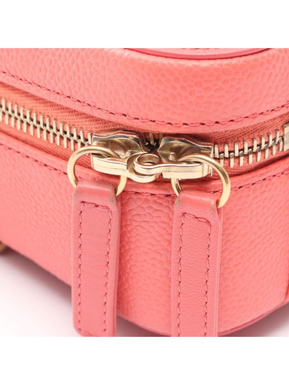 Chanel Shoulder Bag CC Figuri Vanity 2-Way Salmon Pink Caviar Leather CC - Picture 11 of 12
